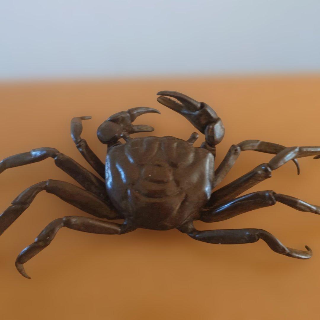 銅製 　自在　蟹　在銘