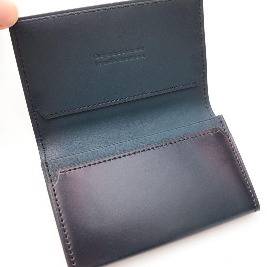 規格外品 ユハク yuhaku ネイビー 名刺入れ カードケース コードバン