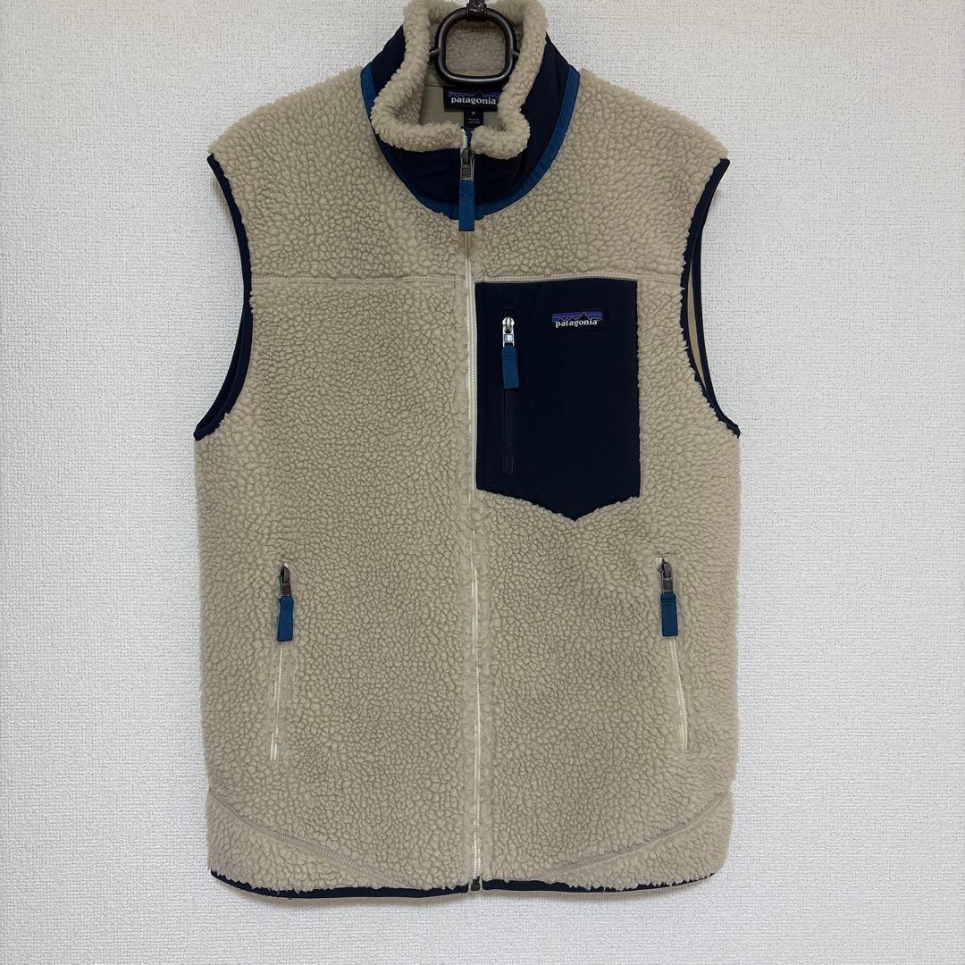 patagonia ベージュ ネイビー ベスト M