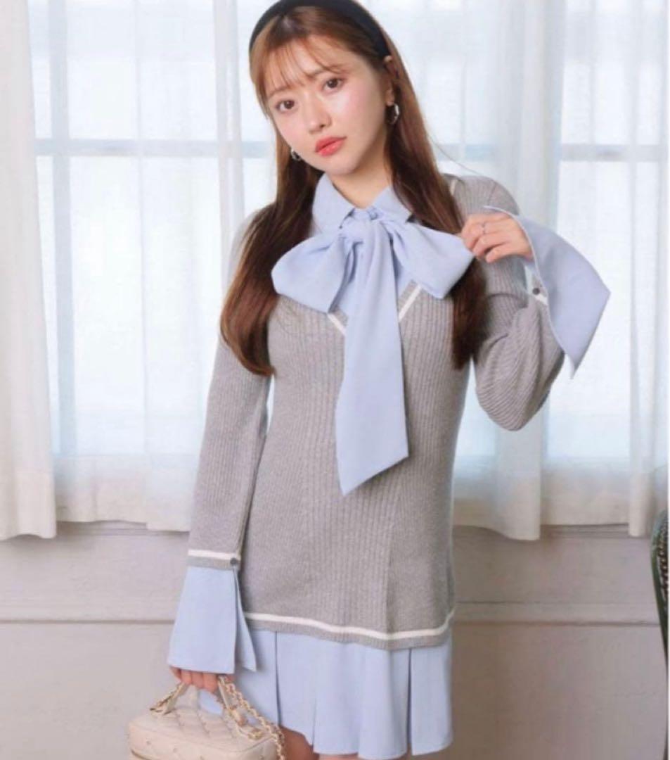 lipservice シャツドッキングプリーツワンピース♡リップサービス♡