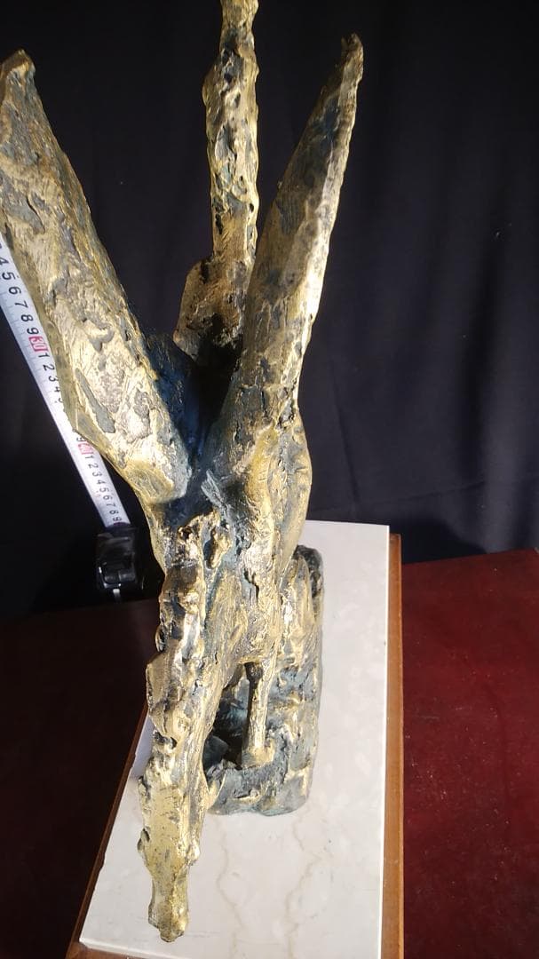 や*す様 ブロンズ像 西望「春風」ペガサス天馬 高3４c重６kg/彫刻銅像/干支