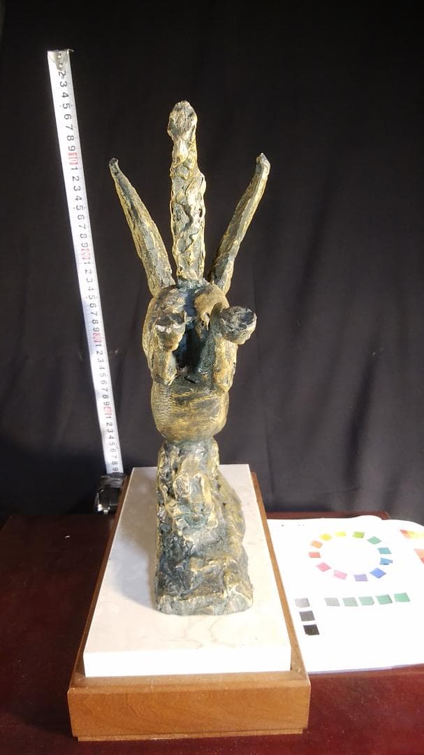 や*す様 ブロンズ像 西望「春風」ペガサス天馬 高3４c重６kg/彫刻銅像/干支