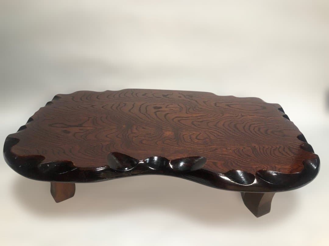 九谷焼　色絵玉乗り獅子　糠川清章造　縁起物置物　欅台付　魔除