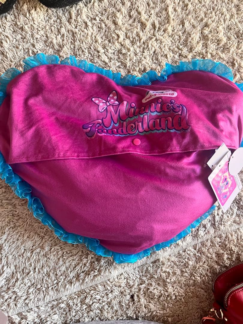 ミニー ハート型クッションブランケット