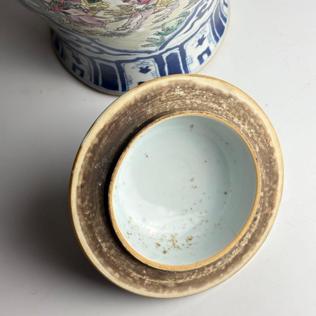 中国 染付 色絵 花瓶 壺 粉彩