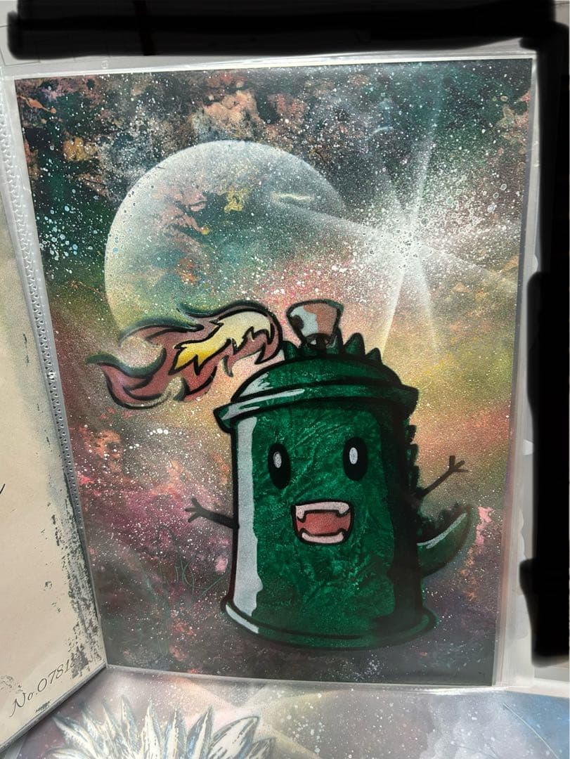 スプレーアートエデン、原画紙、スプレー恐竜