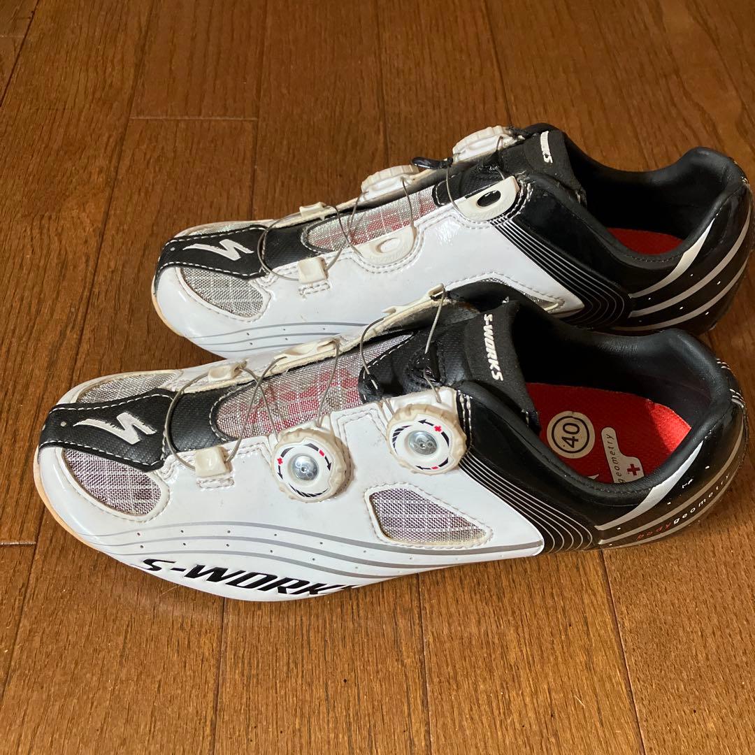 S-Works ロードシューズ サイズ40 ホワイト/ブラック 26.5cm