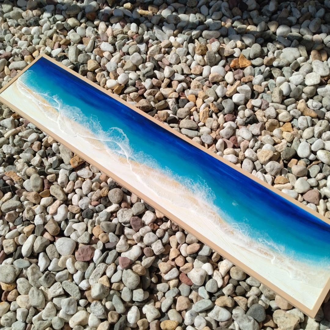 タ*オ様 ロングタイプ　オーシャンアート　インテリアパネル　波レジンアート