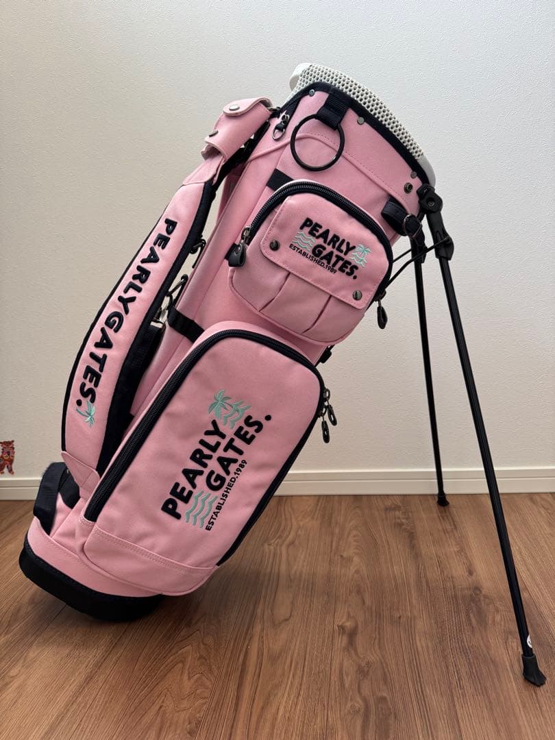 【中古】PEARLY GATES ピンク キャディバッグ、新品定価85800円