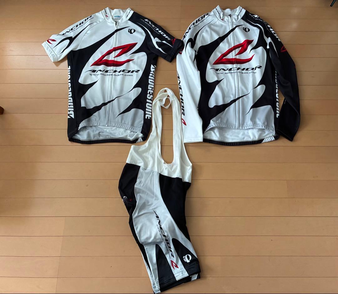 ブリヂストン サイクルジャージ Lサイズ ホワイト/ブラック