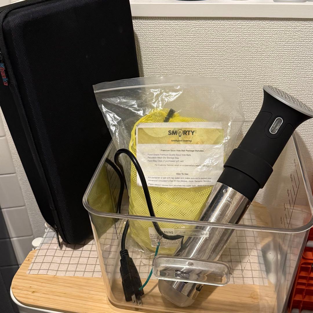 Anova低温調理器ソフトケース付き、保温ボール、ストッカーセット