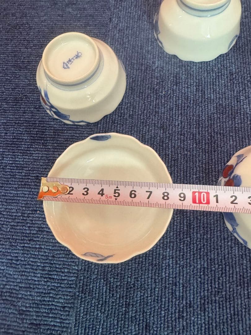 1710 深川製磁　染付柿文　小鉢　5客　8cm