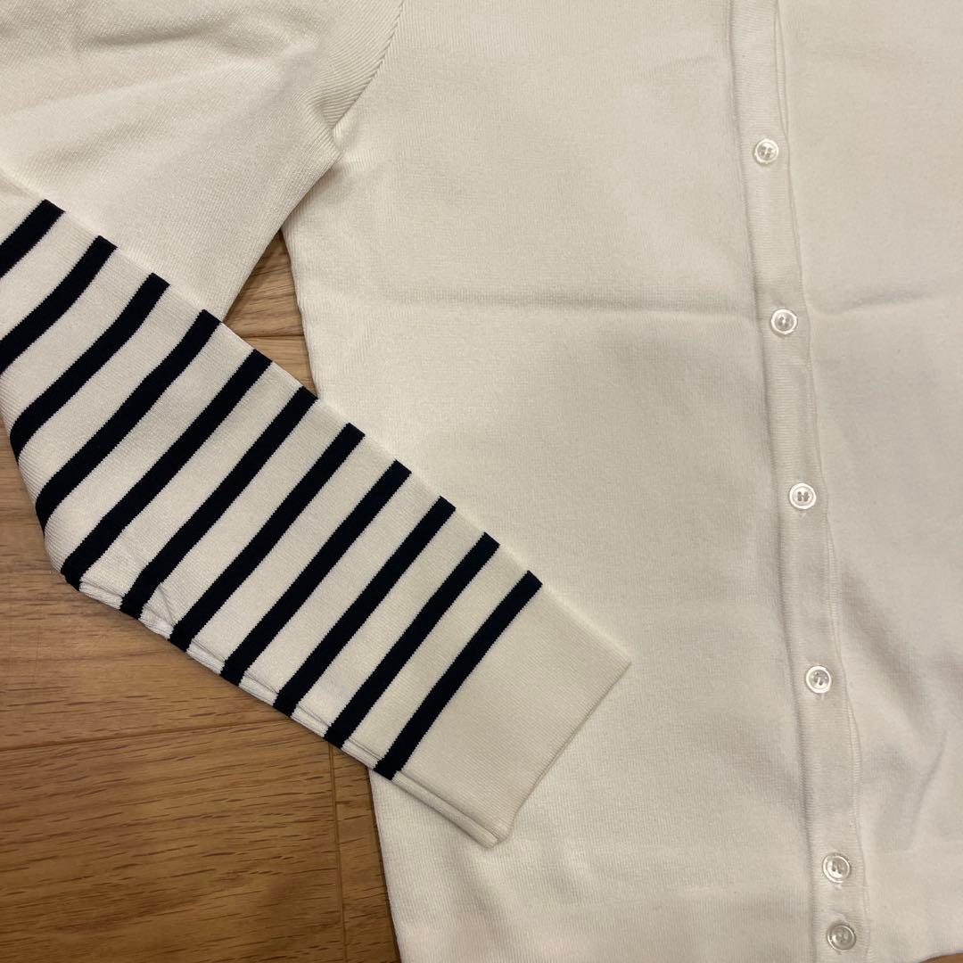 試着のみ☆ ボーダーズ　BORDERS at BALCONY カーディガン　白