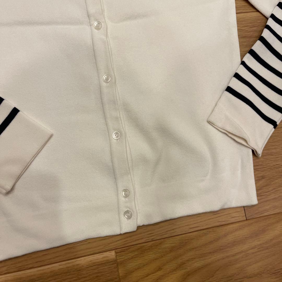 試着のみ☆ ボーダーズ　BORDERS at BALCONY カーディガン　白