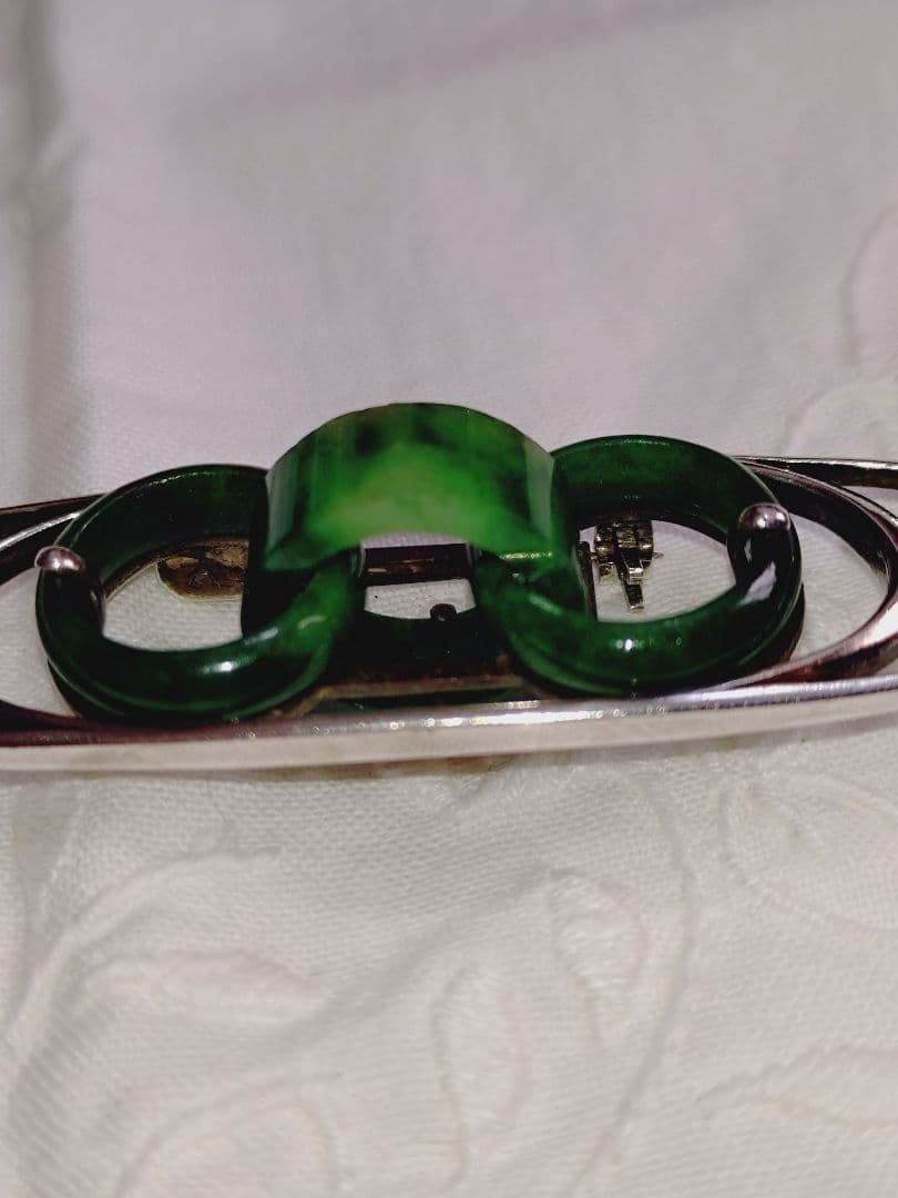 翡翠 ネックレストップ＆ブローチ ２ウェイ シルバー925