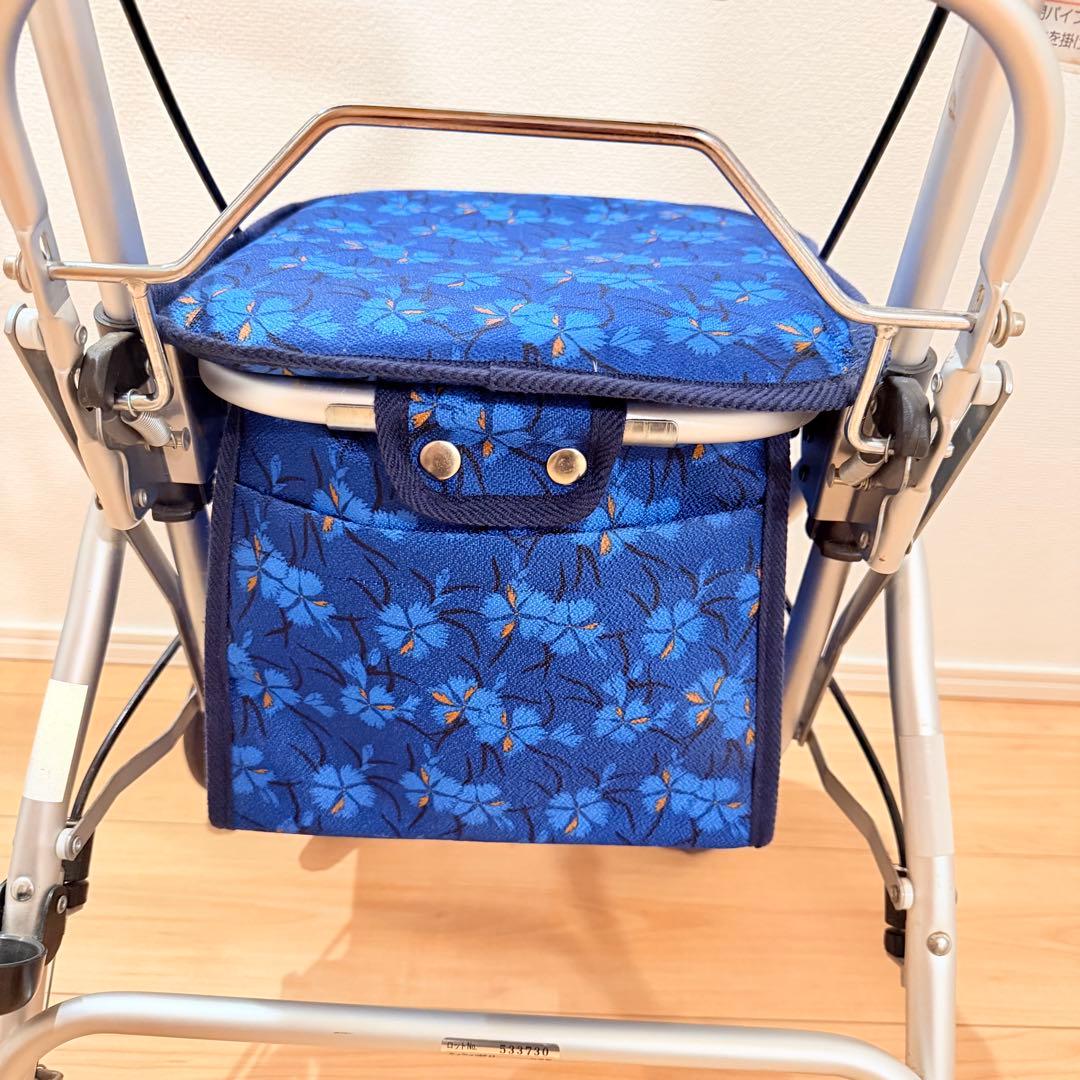 【須恵廣工業】美品　シルバーカー　スイートIII なでしこ紺 取説付き