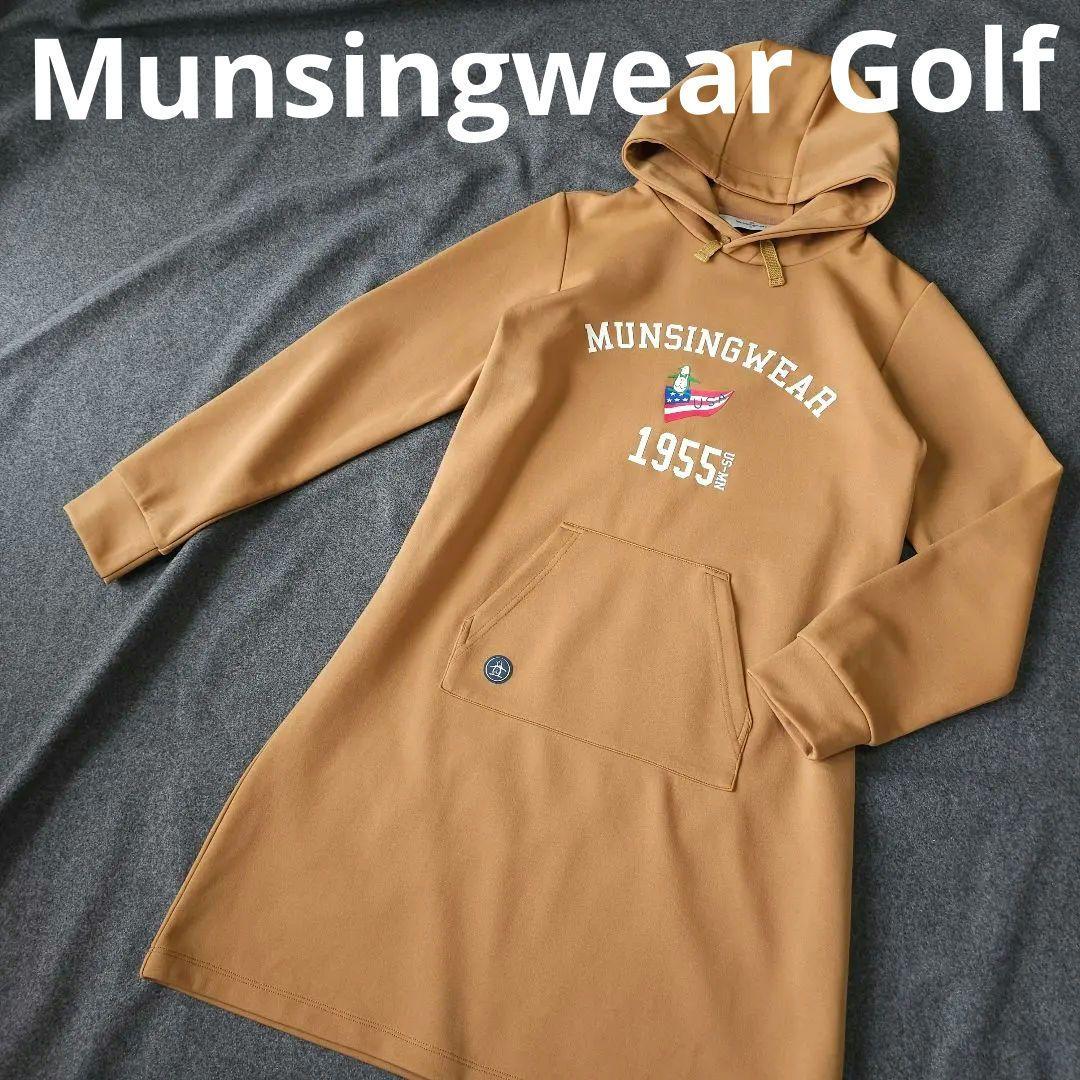 【マンシングウェア】人気ペンギンロゴマーク×刻印ロゴ 長袖ゴルフワンピースM
