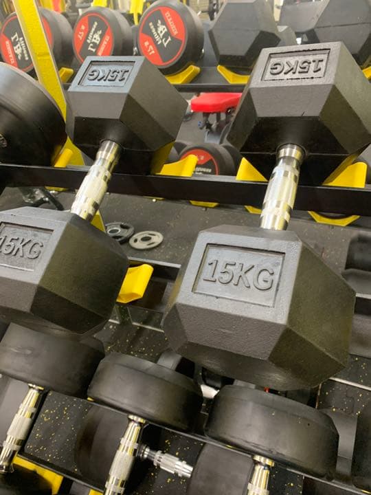 ラバーヘックス ダンベル　12.5kg から25kg