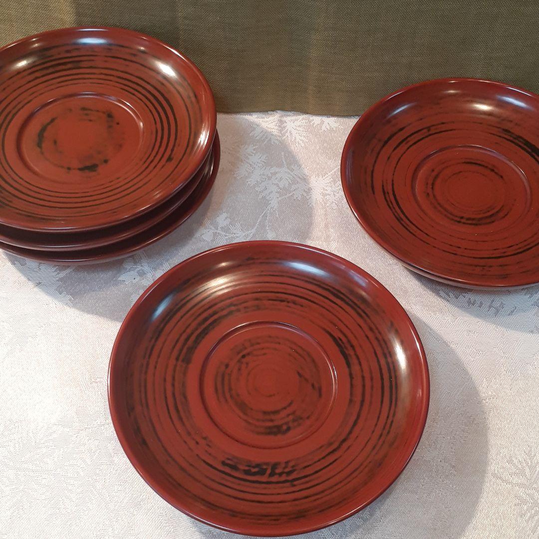 田中勝重　作　根来塗茶托５点