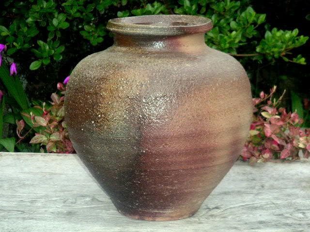 ♥各務賢周　焼締　壺　花瓶　備前　骨董　古玩