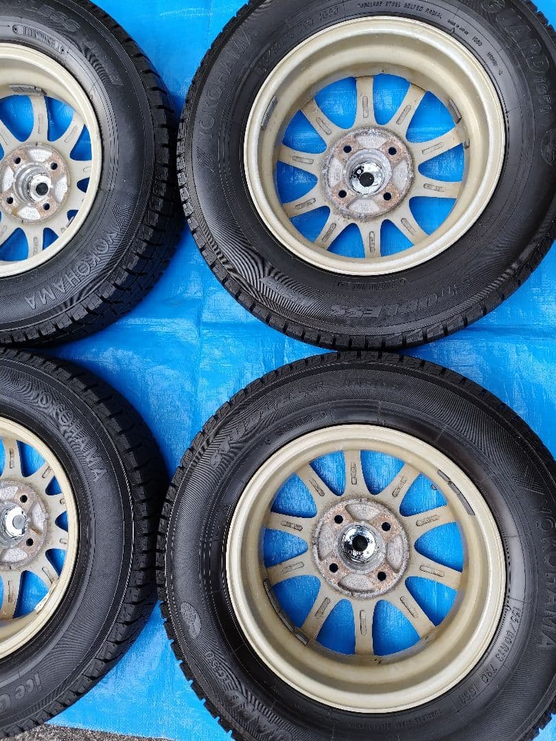 155/65R13【2/2】オールシーズンタイヤ新品、アルミホイール付、2本分割