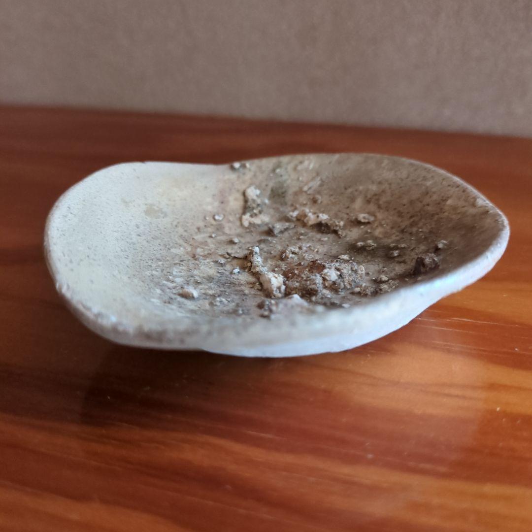 自然釉 陶器皿 木箱付き 約10cm　猿投　山盃　骨董品