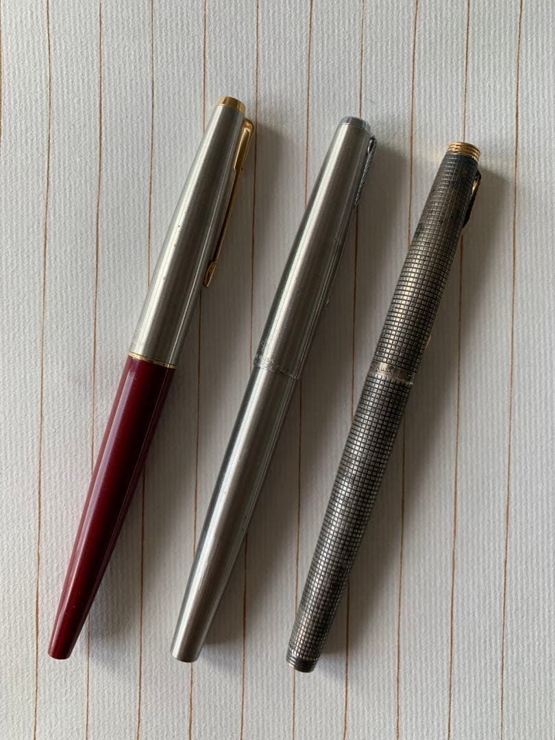 中古品 パーカー 75 シルバー、61、45 万年筆 3本セット