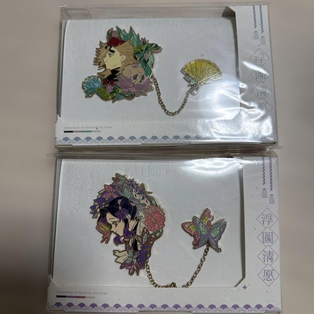 鬼滅の刃 浮図清願 金属 ピン バッジ 童磨 胡蝶しのぶ
