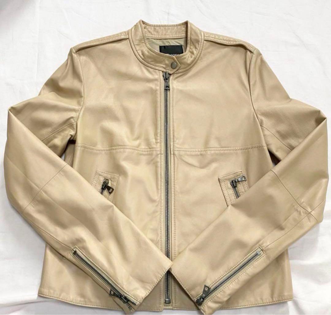 【激安✨️】theory 本革 ジャケット ベージュ 定価98000円 セオリー