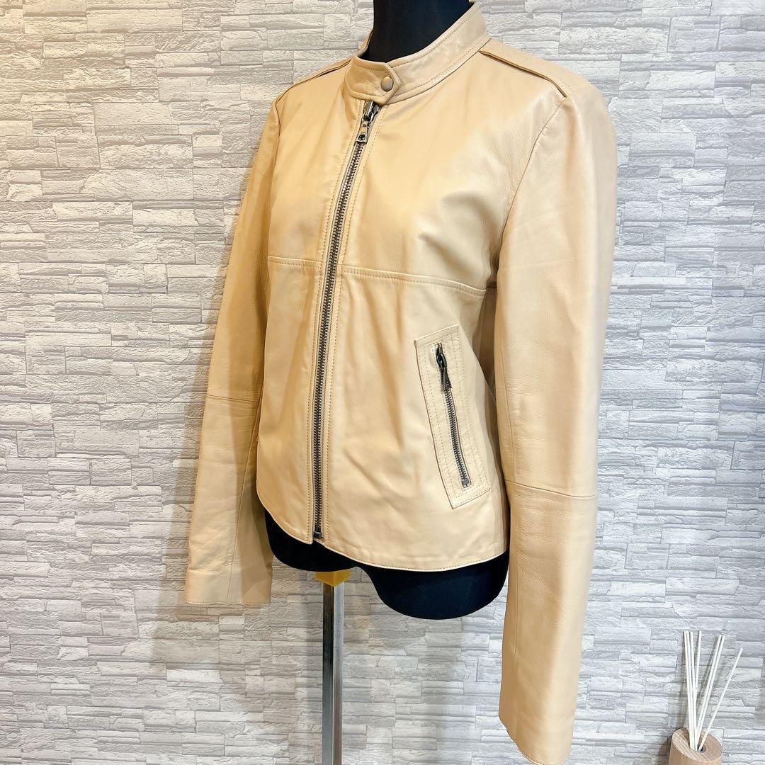 【激安✨️】theory 本革 ジャケット ベージュ 定価98000円 セオリー
