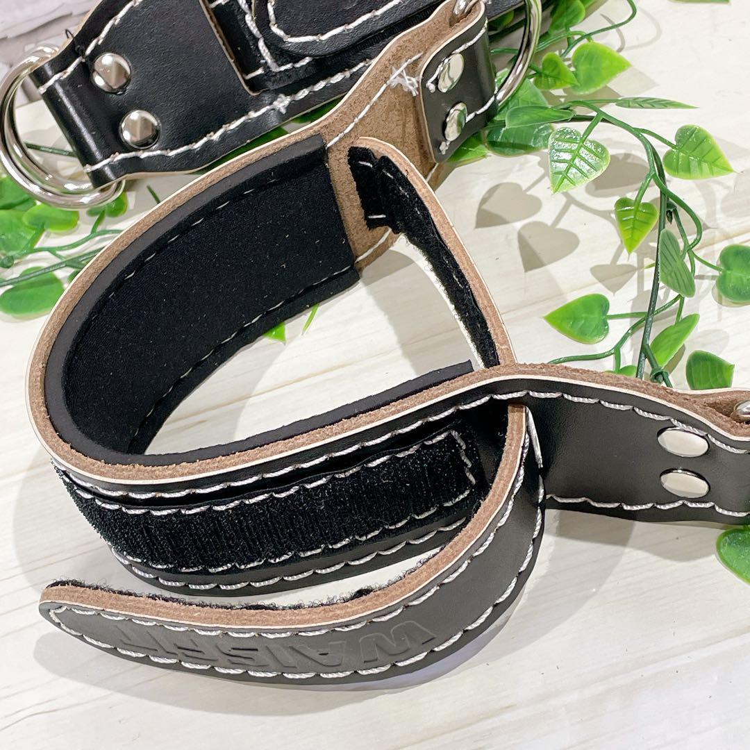 ☆レザーアンクルストラップ 2個 重さ調整可能 マシンワークアウト ブラック