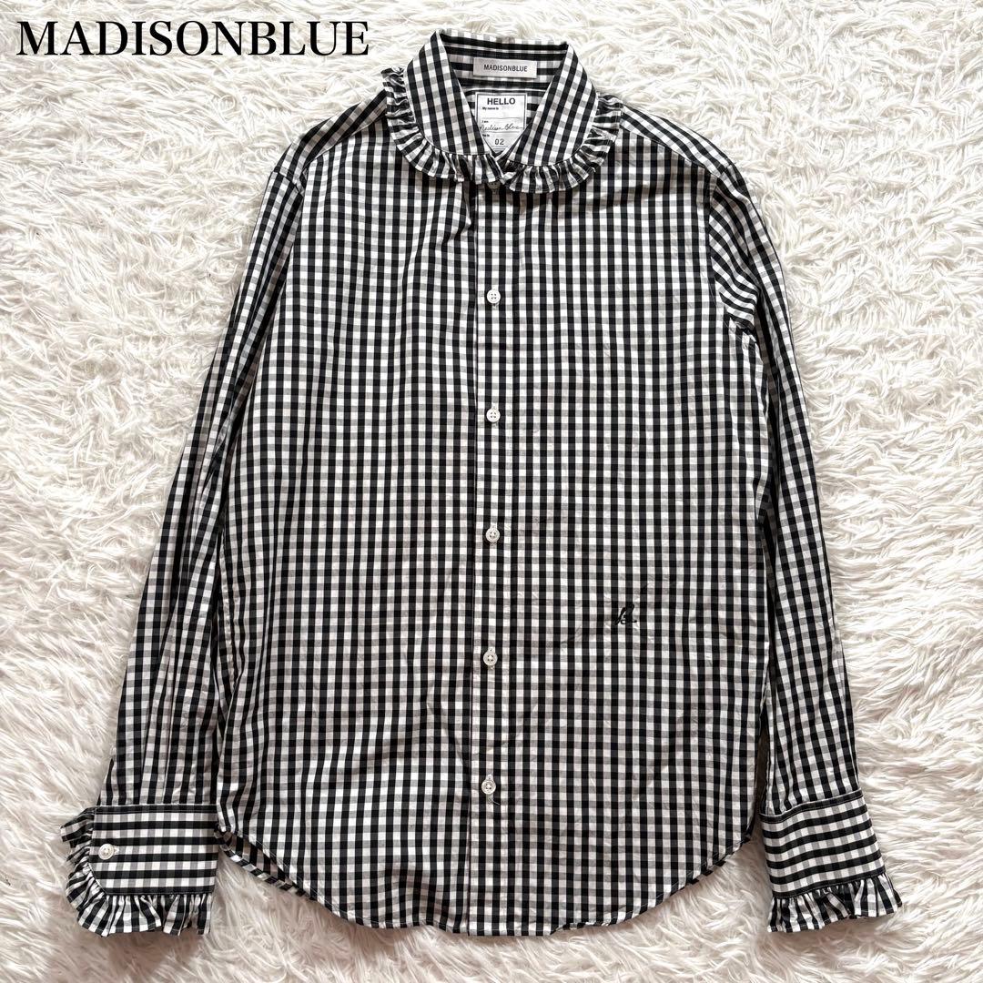 極美品✨マディソンブルー 　ラウンド カラー フリル ブラウス　シャツ