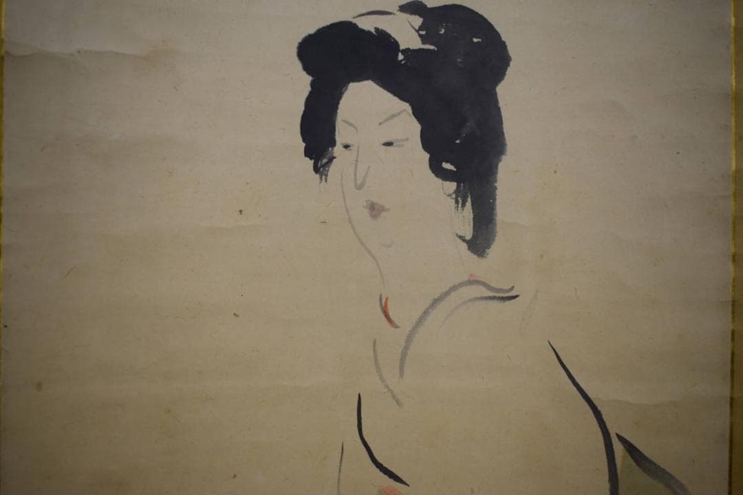 真作/織田観潮/人物画賛/布袋屋掛軸HJ-715