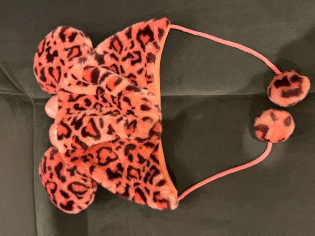 ミニーキャップ ヒョウ柄