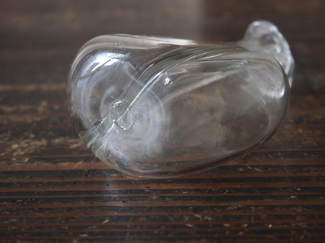 吹きガラスの２輪挿し ゆらゆらガラス ガラスボトル 古道具 硝子/K413