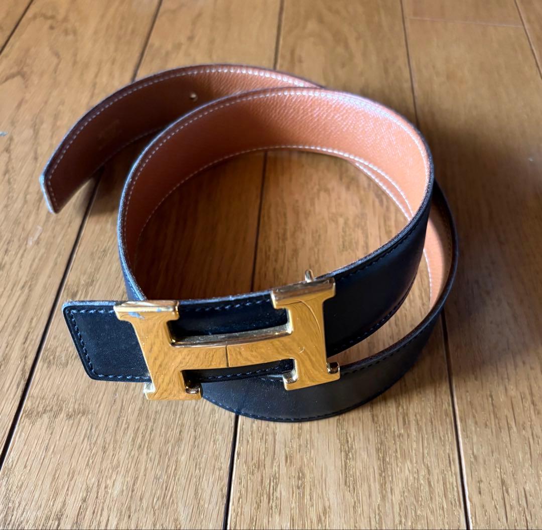 エルメス レザーベルト コンスタンスHバックルゴールド