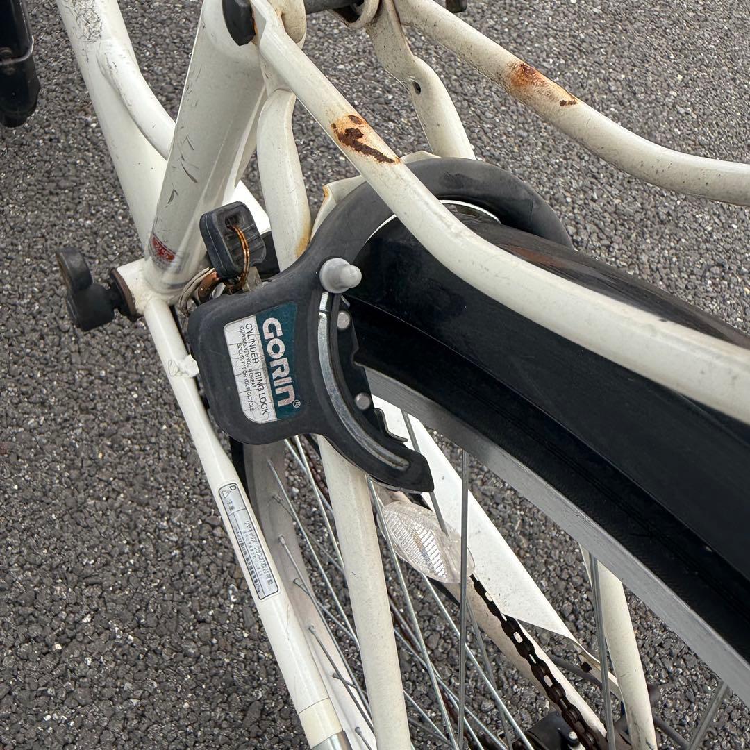 【都内/千葉引取】ママチャリ26インチ自転車 カゴ/鍵/6段変速/オートライト付