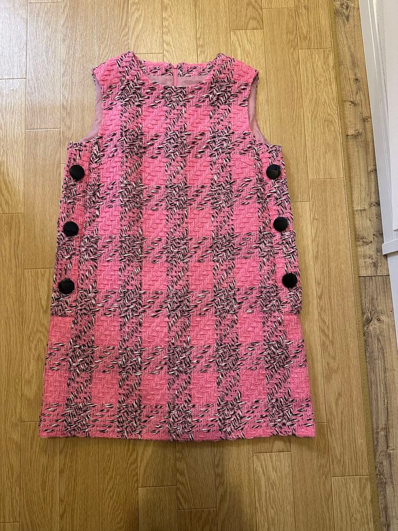 【美品】sheller シェリエ　ワンピース　ピンクtweed dress