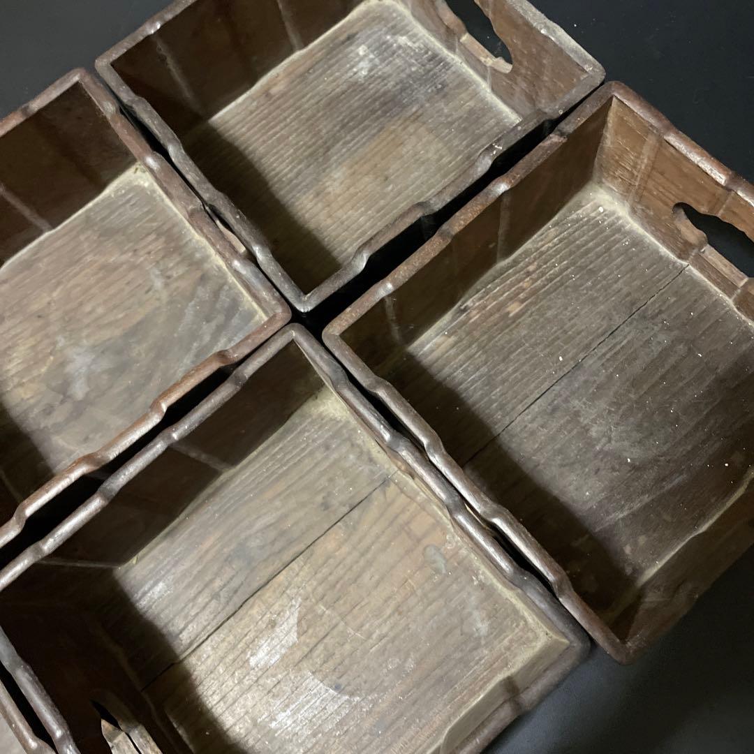 明治時代　桑の木の煙草盆　6組　共箱付き