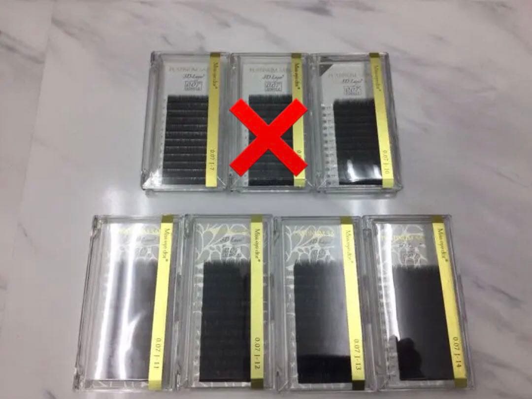 Miss eyed'or Jカール太さ0.07㎜長さ7と10~14㎜