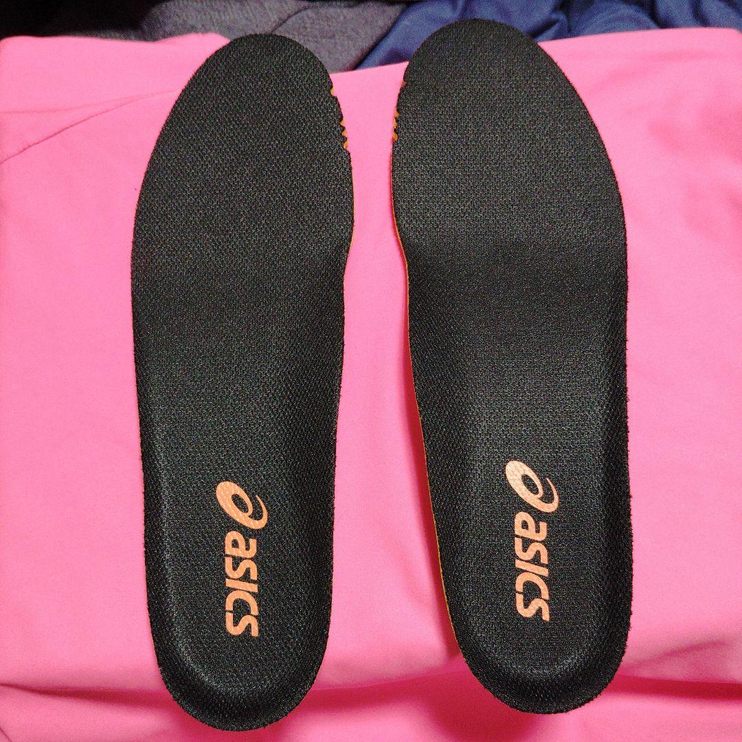 着用1回ASICS ゲルレゾリューションX25.5 2E ブラック/オレンジ