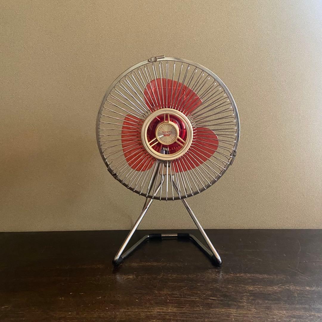 昭和レトロ　小型扇風機　サーキュレーター　卓上扇風機　赤羽根