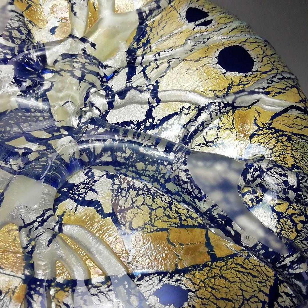 Ｓ７０９　水指　『手吹硝子』『宮崎英彦作』　共箱　茶道具