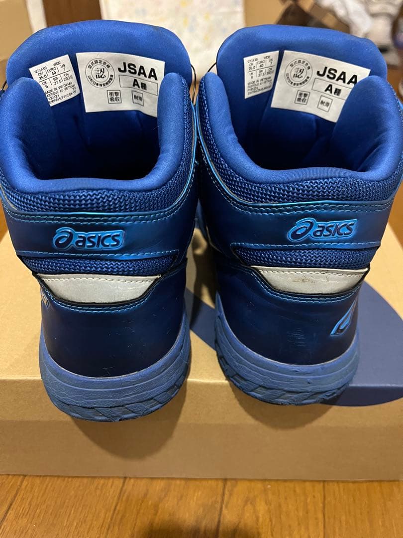 asics CP304限定希少色ハイカット安全靴 青