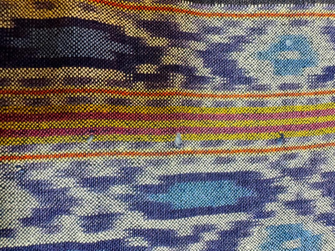 週末値下げヴィンテージイカット綿麻 インドネシア製 120x240cm