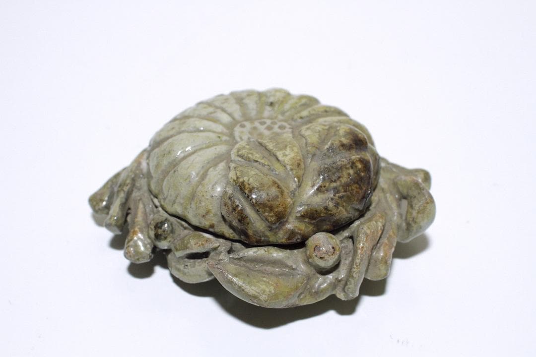 幕末-明治期 灰釉 橘形香合