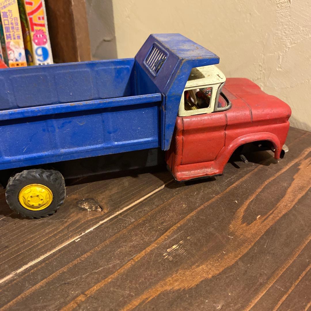 アサヒ玩具　シボレー　ヘビーダンプトラックのブリキおもちゃ