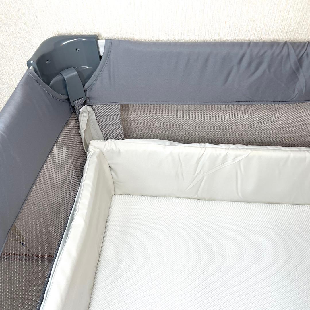 美品 Aprica ココネル エアー AB ベビーベッド　グレーベアー