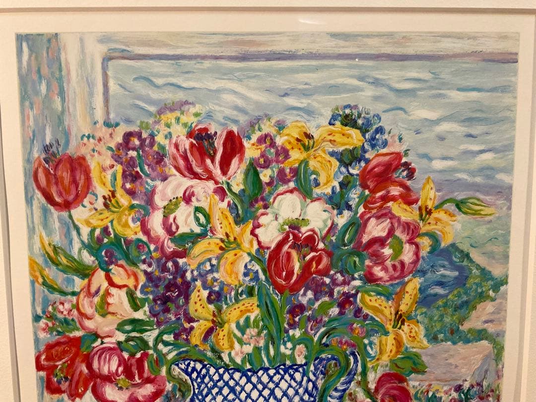 レスリー・セイヤー　「ライラックバスケット」　シルクスクリーン　直筆サイン有り