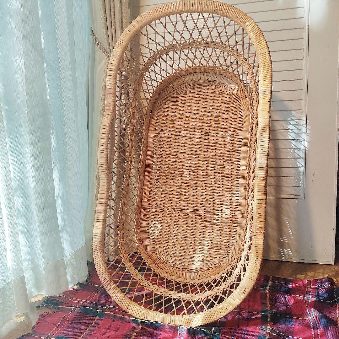 揺りかご　揺り籠　ラタン　籐　レトロ　クーハン　クーファン　バスケット　籠